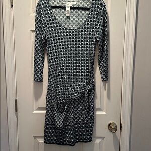 Max Studio Geometric Black, Green and Beige Dress